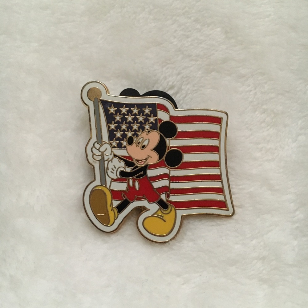 Disney Mickey Mouse flag enamel pin